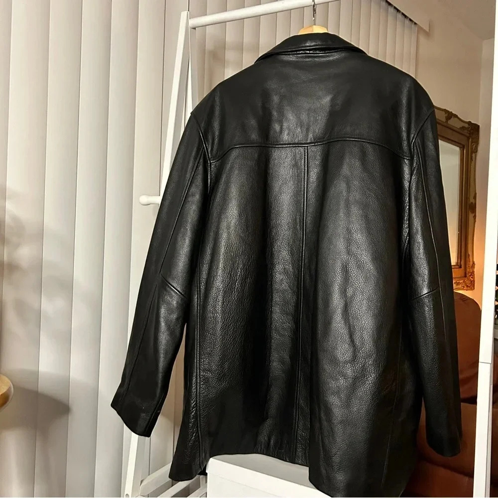Men’s Vegan Leather Coat Size XL– Luxe and Fire - Picture 4 of 8